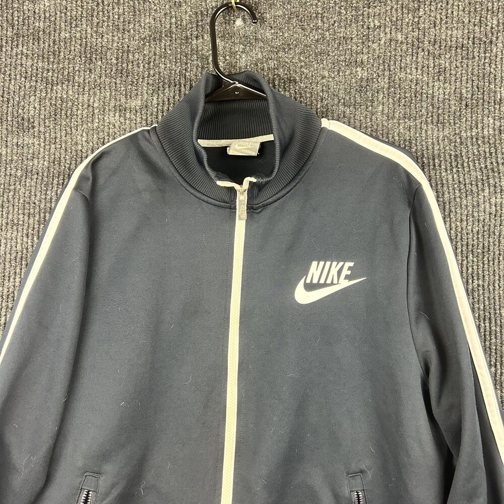 Nike Full Zip Athletic Track Jacket Black Men's Size Large